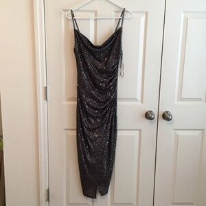 Laundry By Shelli Segal Black Sequin Midi Dress